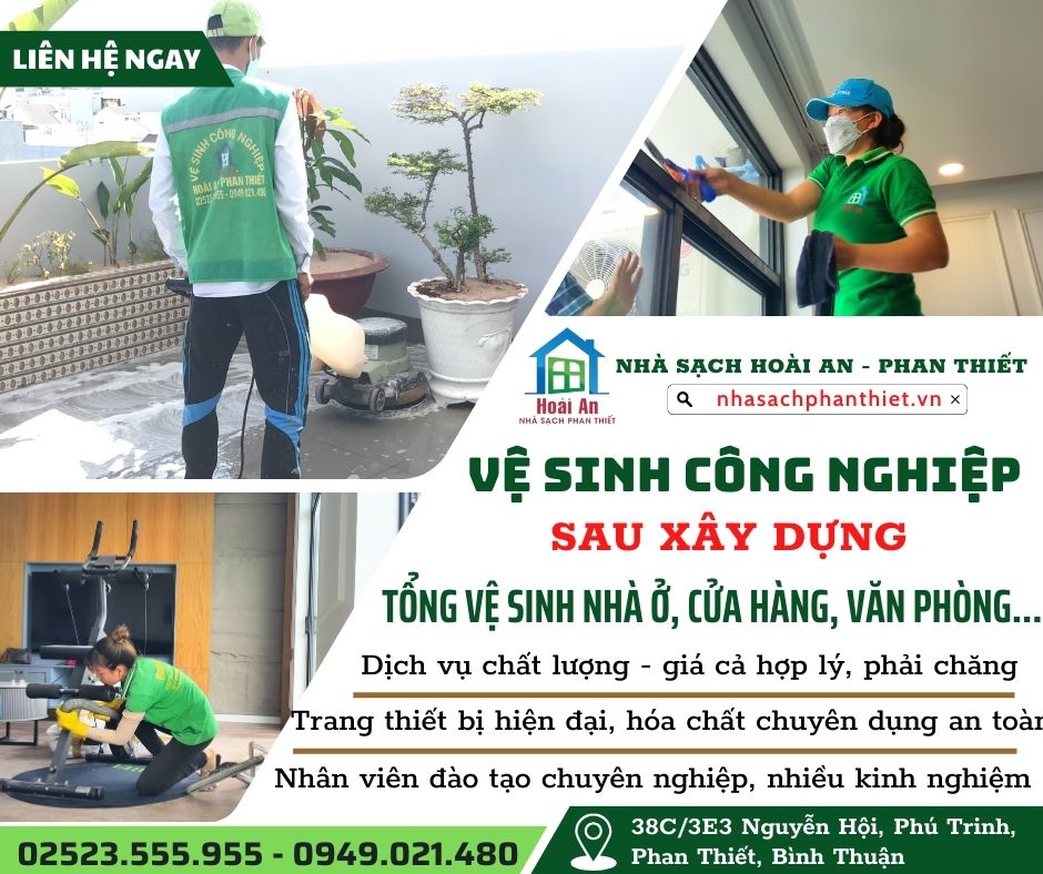 Vệ sinh Công Nghiệp Nhà Sạch Hoài An Phan Thiết Bình Thuận