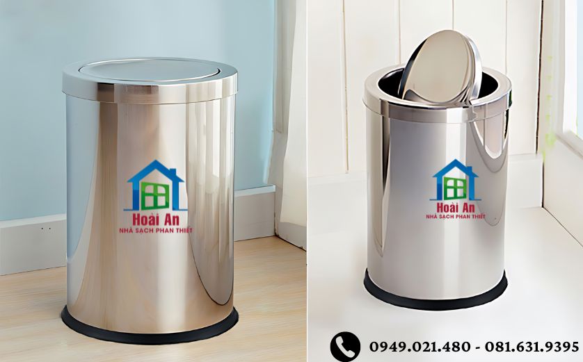 Thùng rác inox nắp lật Phan Thiết